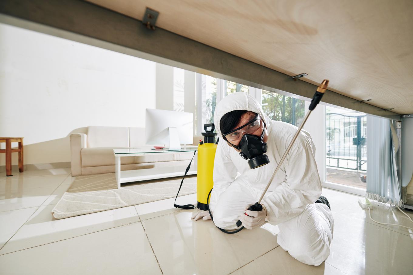 PestDefy technician treating hard-to-reach areas